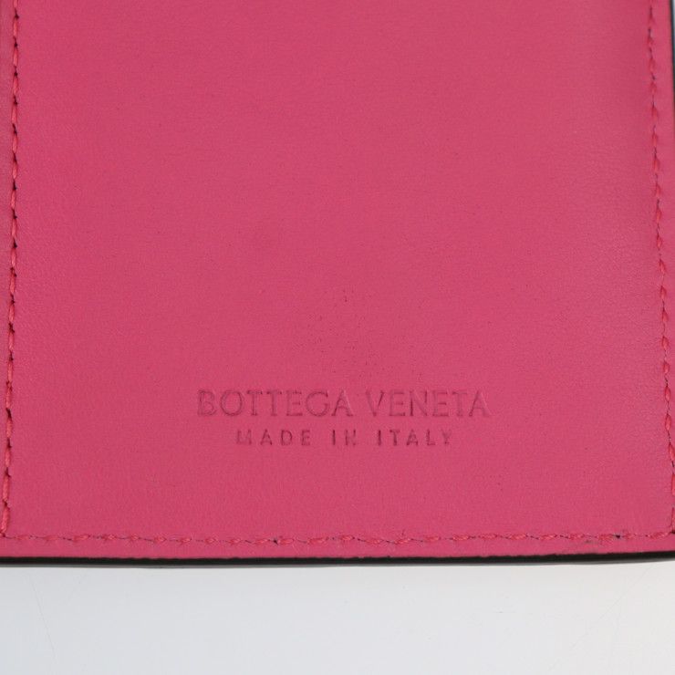 Bottega Veneta Bifold Wallet Leather Black Pink Intrecciat — view 9