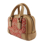Loewe Amazona Nano Handbag A039 U96 X02 Canvas Calf Leather Red Light Brown — view 3