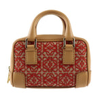 Loewe Amazona Nano Handbag A039 U96 X02 Canvas Calf Leather Red Light Brown — view 2