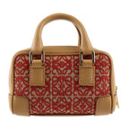 Loewe Amazona Nano Handbag A039 U96 X02 Canvas Calf Leather Red Light Brown — view 4