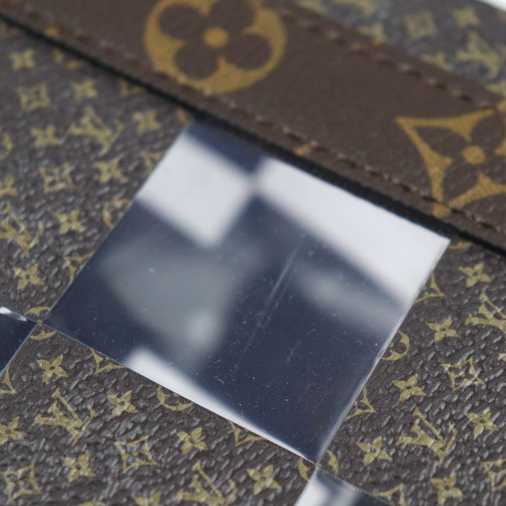 Louis Vuitton Sac Plat Tote Bag Vinyl Brown Clear Monogram Chess 2-Way — view 6