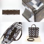Louis Vuitton Sac Plat Tote Bag Vinyl Brown Clear Monogram Chess 2-Way — view 9