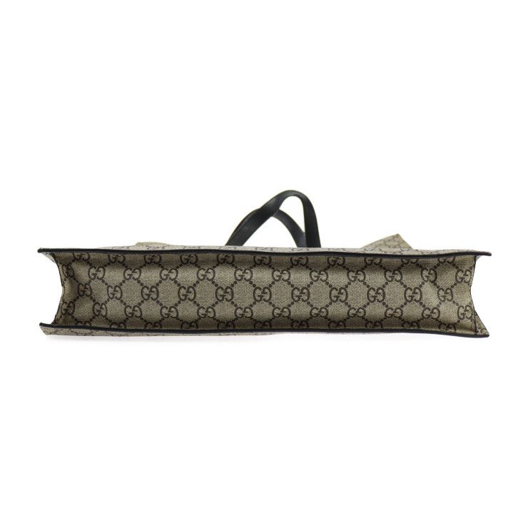 Gucci Bee Print Tote Bag Leather Beige Brown — view 4