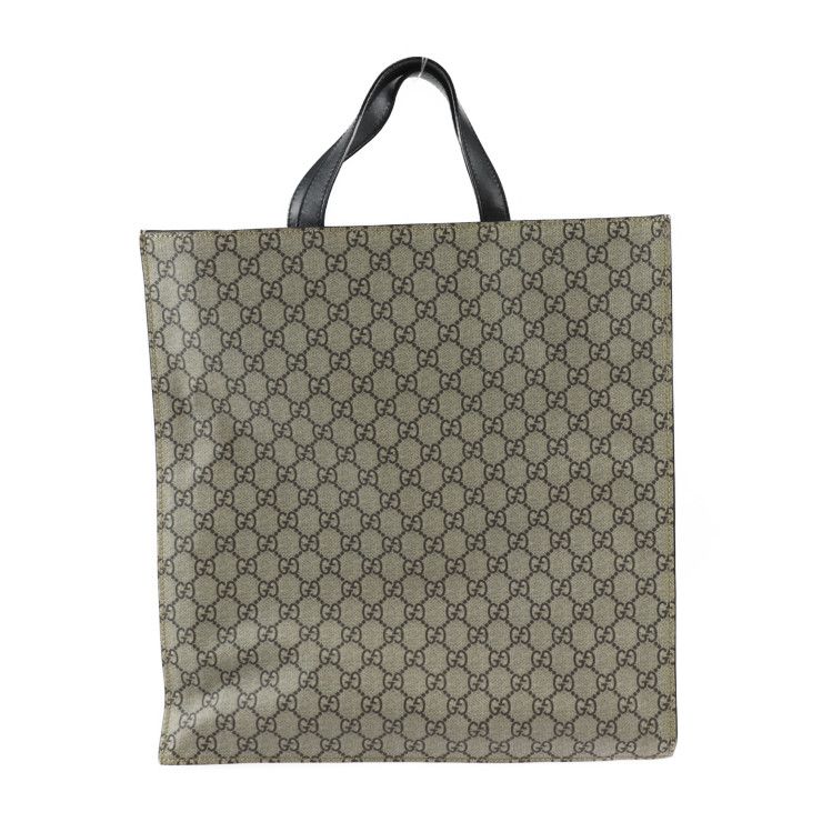 Gucci Bee Print Tote Bag Leather Beige Brown — view 3