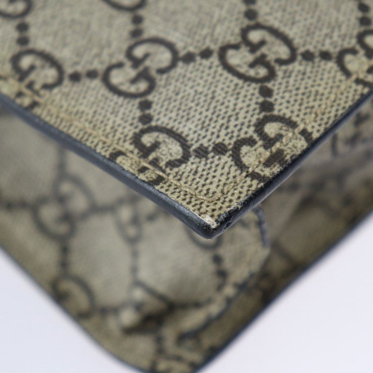 Gucci Bee Print Tote Bag Leather Beige Brown — view 5