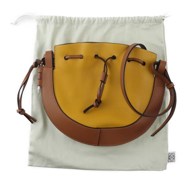 Loewe Horseshoe Small Shoulder Bag X03 Calf Leather Yellowish Brown — view 8