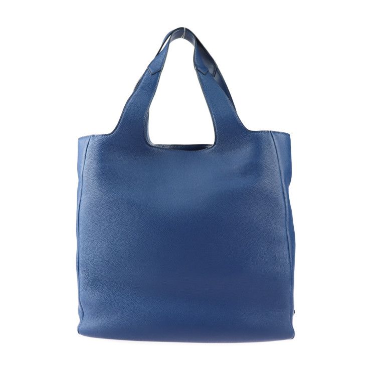 Prada Tote Bag 2 Vg092 Leather Blue Vitello Daino Triangle — view 3