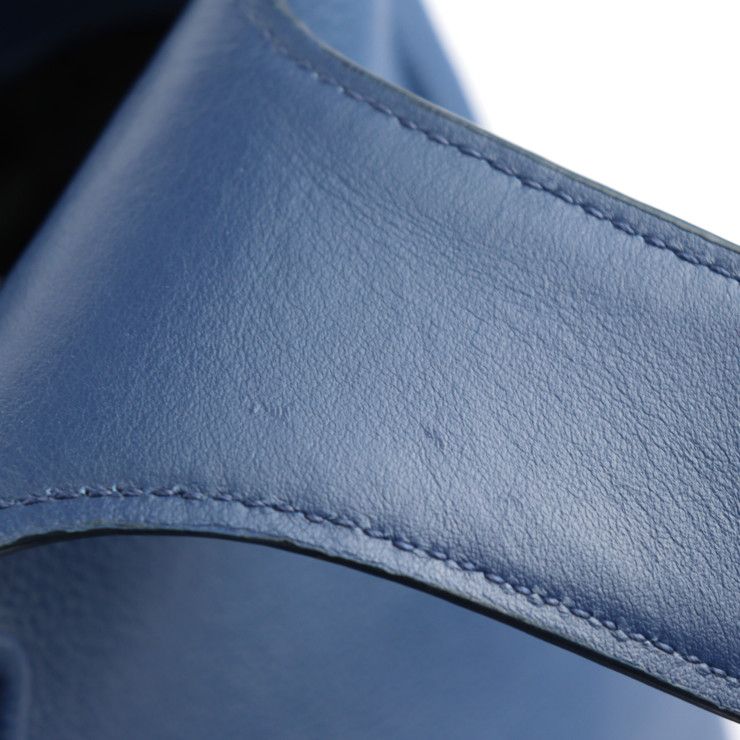 Prada Tote Bag 2 Vg092 Leather Blue Vitello Daino Triangle — view 6