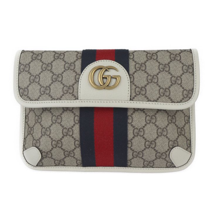 Gucci GG Small Belt Bag Waist Supreme Canvas Leather Beige White — view 2