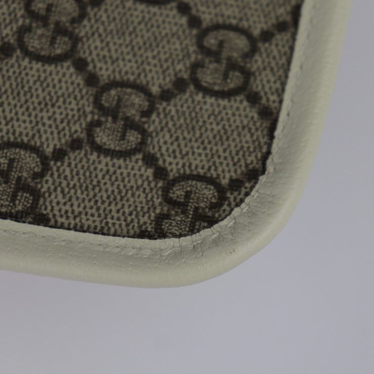 Gucci GG Small Belt Bag Waist Supreme Canvas Leather Beige White — view 6