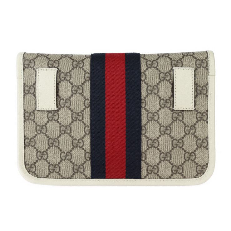 Gucci GG Small Belt Bag Waist Supreme Canvas Leather Beige White — view 4