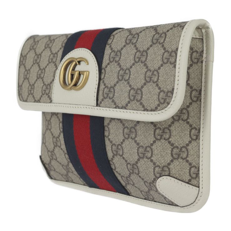 Gucci GG Small Belt Bag Waist Supreme Canvas Leather Beige White — view 3