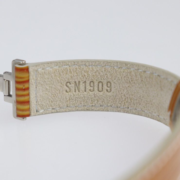 Louis Vuitton Good Luck Bracelet Patent Leather Gold Tone Orange — view 9