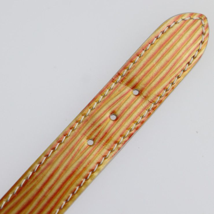 Louis Vuitton Good Luck Bracelet Patent Leather Gold Tone Orange — view 6