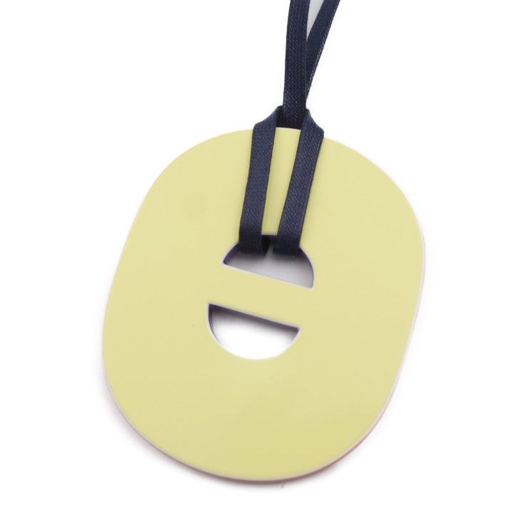 Hermes Necklace Lacquered Wood Yellowish Orange Chaine D'ancre Pendant — view 4
