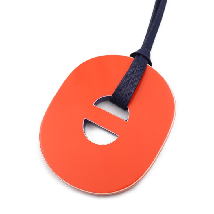 Hermes Necklace Lacquered Wood Yellowish Orange Chaine D'ancre Pendant — view 5