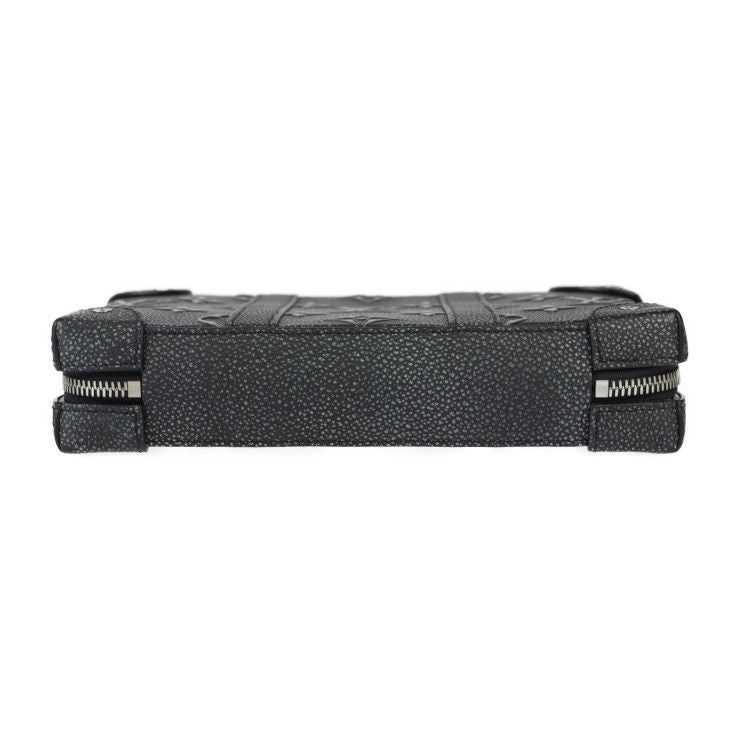 Louis Vuitton Soft Trunk Wallet Shoulder Bag Leather Black Silver — view 4