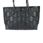 Gucci Medium Tote Bag GG Matelasse Nylon Leather Black Silver — view 2