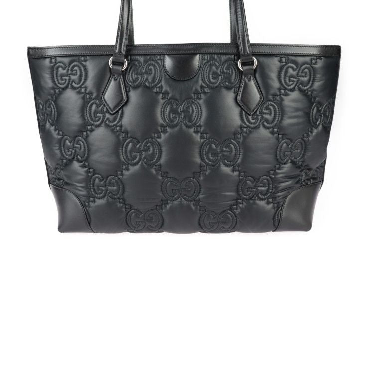 Gucci Medium Tote Bag GG Matelasse Nylon Leather Black Silver — view 4