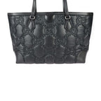 Gucci Medium Tote Bag GG Matelasse Nylon Leather Black Silver — view 4