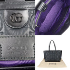 Gucci Medium Tote Bag GG Matelasse Nylon Leather Black Silver — view 8