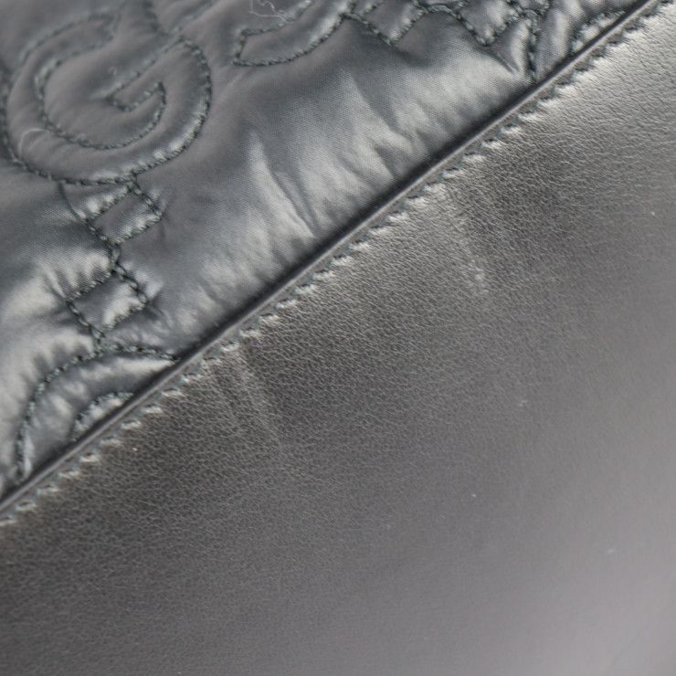 Gucci Medium Tote Bag GG Matelasse Nylon Leather Black Silver — view 7