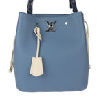 Louis Vuitton Lock Me Bucket Handbag Taurillon Leather Blue Jean Silver — view 2