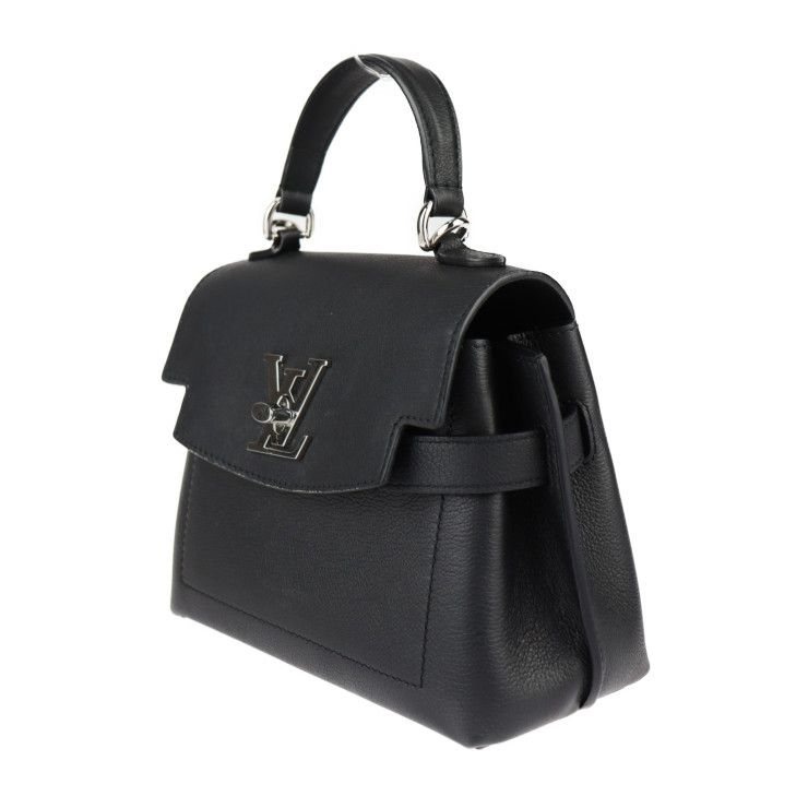 Louis Vuitton Lock Me Ever Mini Handbag Grain Calfleather Black Silverhar — view 2