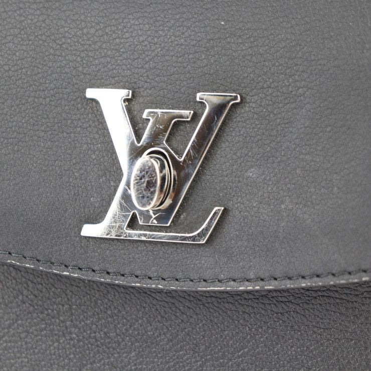 Louis Vuitton Lock Me Ever Mini Handbag Grain Calfleather Black Silverhar — view 7