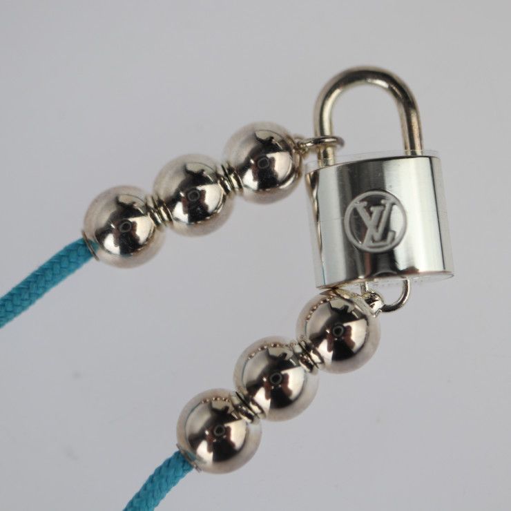 Louis Vuitton Lockit Beaded Bracelet Recycled Polyester And AG 925 Blue — view 6