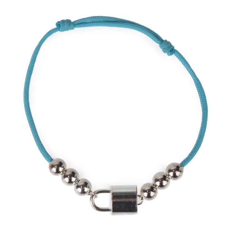 Louis Vuitton Lockit Beaded Bracelet Recycled Polyester And AG 925 Blue — view 4