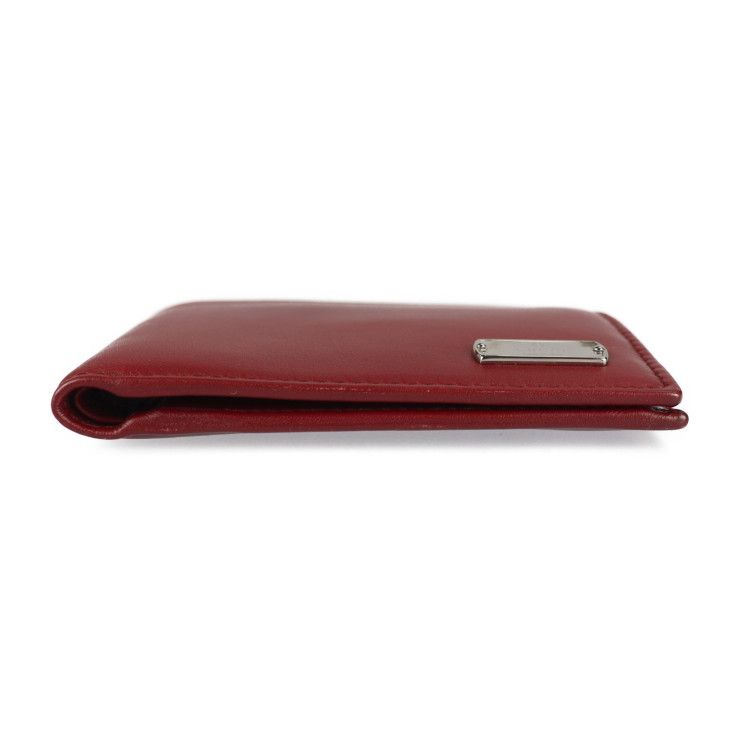 Gucci Compact Wallet Fold Leather Bordeaux Logo Plate — view 4