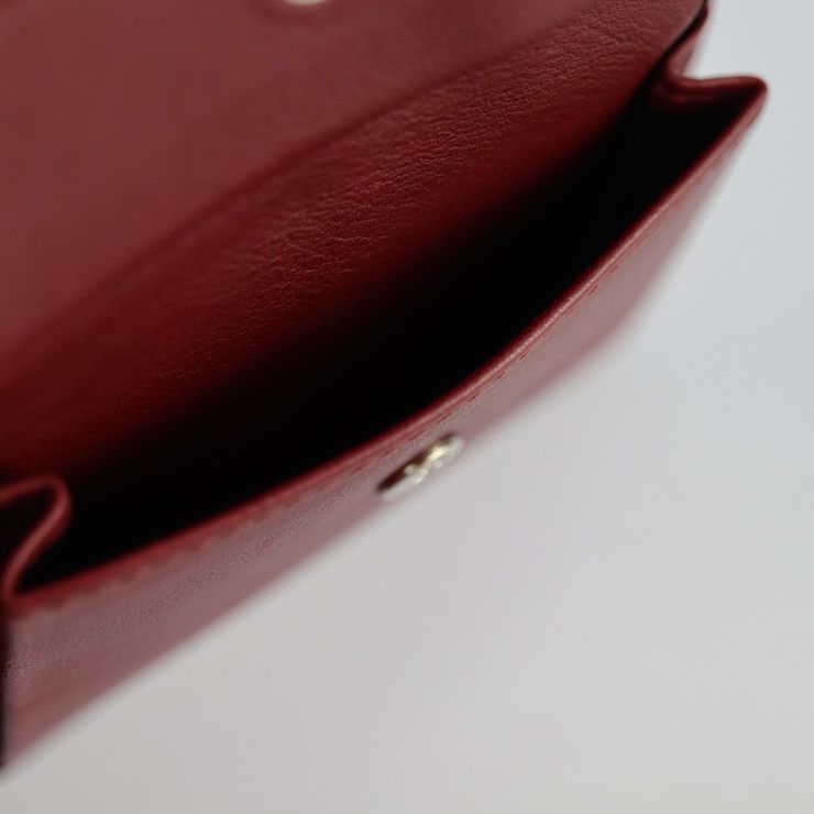 Gucci Compact Wallet Fold Leather Bordeaux Logo Plate — view 8