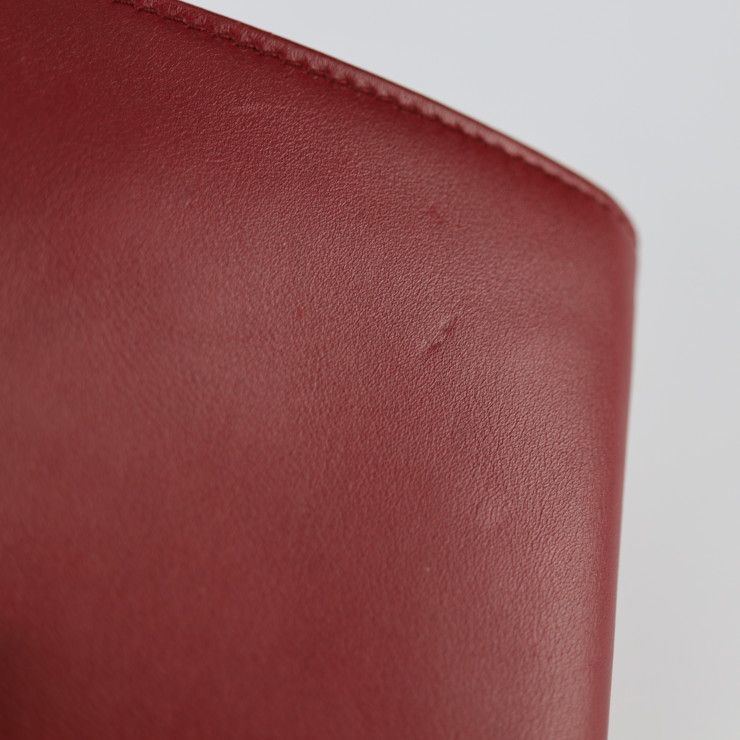 Gucci Compact Wallet Fold Leather Bordeaux Logo Plate — view 9