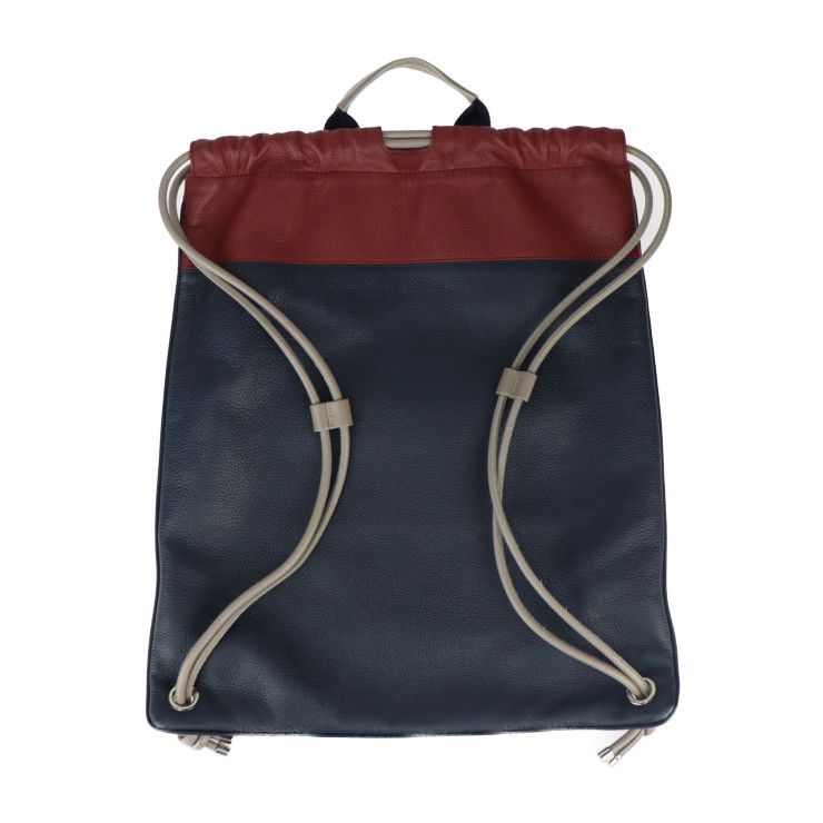 Dior Homme Nap Sac Backpack Daypack Leather Navy Red Brown Gray — view 3