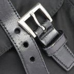 Prada Messenger Bag Shoulder 1 Bd671 Nylon Leather Black Silver Hardware — view 6