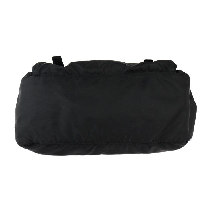 Prada Messenger Bag Shoulder 1 Bd671 Nylon Leather Black Silver Hardware — view 4