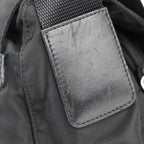 Prada Messenger Bag Shoulder 1 Bd671 Nylon Leather Black Silver Hardware — view 5