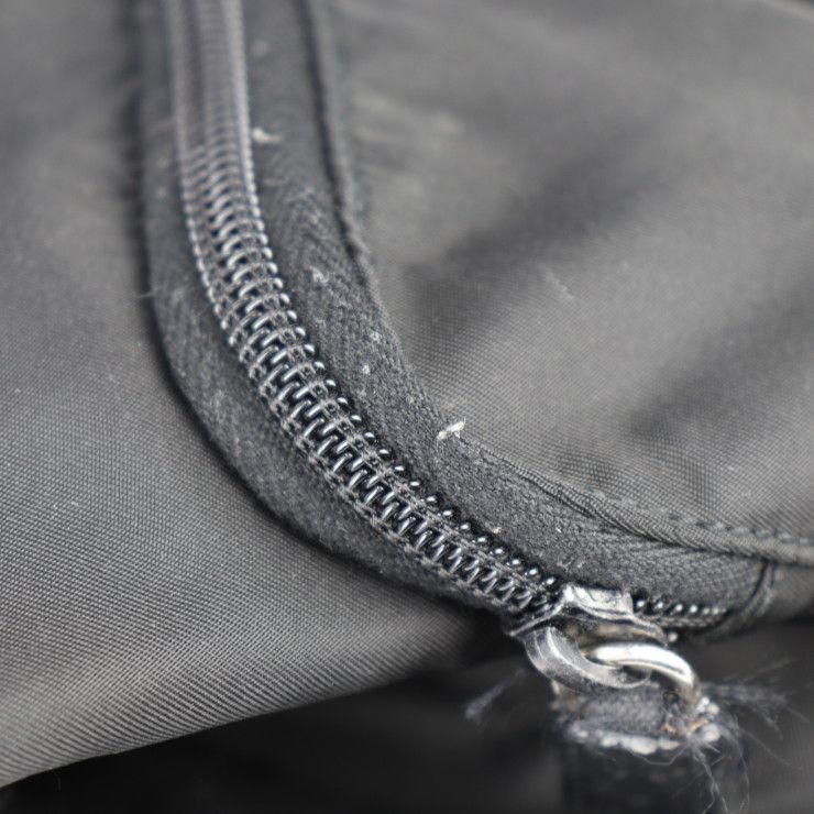 Prada Messenger Bag Shoulder 1 Bd671 Nylon Leather Black Silver Hardware — view 7