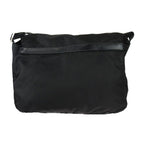 Prada Messenger Bag Shoulder 1 Bd671 Nylon Leather Black Silver Hardware — view 3