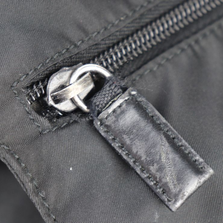 Prada Messenger Bag Shoulder 1 Bd671 Nylon Leather Black Silver Hardware — view 8