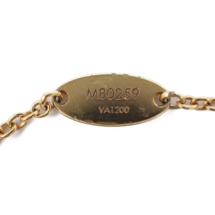 Louis Vuitton Collier L TO V Necklace Metal Mother-of-pearl Gold Circle — view 6
