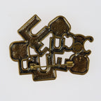 Celine Pin Brooch Metal Rhinestones Gold Red Green Blue Triomphe Vintage — view 4