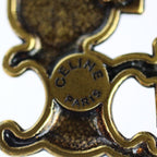 Celine Pin Brooch Metal Rhinestones Gold Red Green Blue Triomphe Vintage — view 8