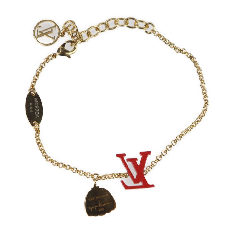 Louis Vuitton Bracelet Iconic Infinity Dot M0970 A Metal Gold Red Yayoi Kusama — view 3