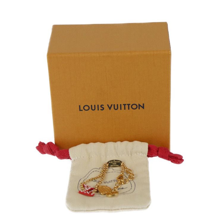 Louis Vuitton Bracelet Iconic Infinity Dot M0970 A Metal Gold Red Yayoi Kusama — view 8