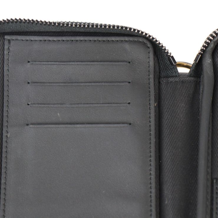 Louis Vuitton Double Phone Pouch Shoulder Bag Leather Damier Giant Ebne — view 8