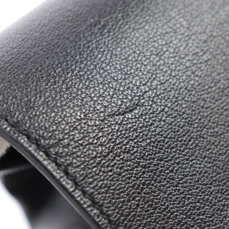 Hermes Opli Opry Clutch Bag ck Chevre Black Silver Hardware — view 6