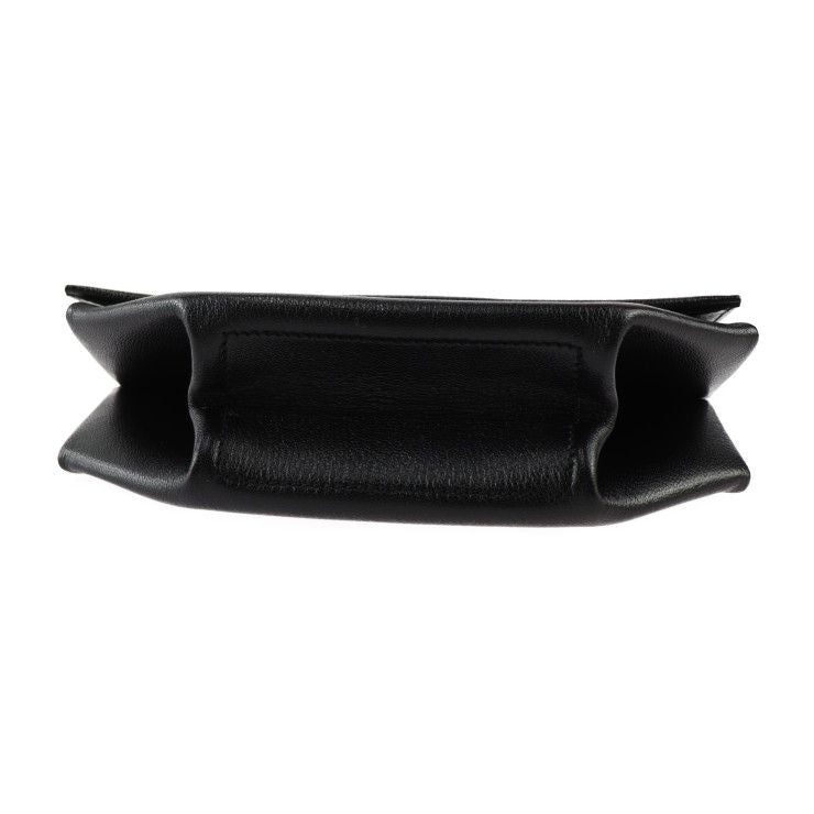 Hermes Opli Opry Clutch Bag ck Chevre Black Silver Hardware — view 4