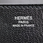 Hermes Opli Opry Clutch Bag ck Chevre Black Silver Hardware — view 8